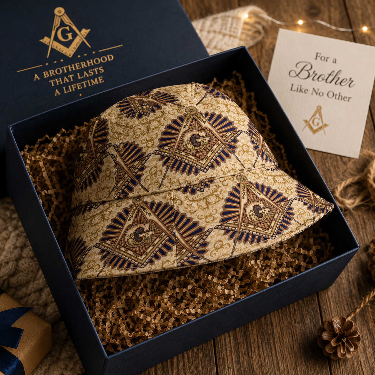 Masonic Bucket Hat – Classic All-Over Print Sun Hat