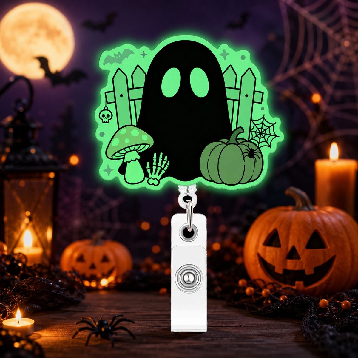 Cute Spooky ID Badge Holder for Nurses, Teachers & Healthcare Workers