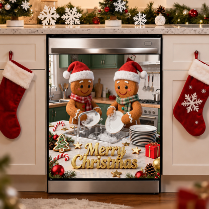 Reusable Christmas-Themed Dishwasher Decal – Festive 2D Printed Kitchen Decor
