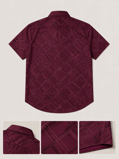Moisture-Wicking Abstract Geometric Line Art Casual Shirt