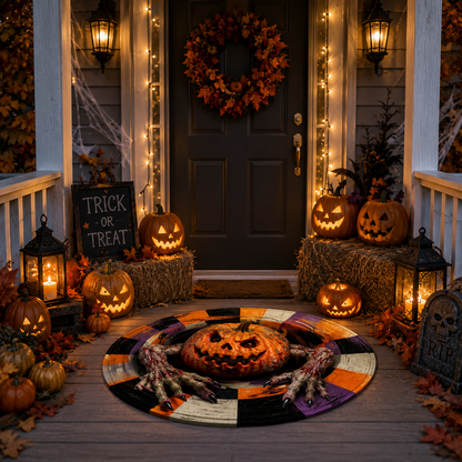 Halloween 3D Illusion Rug – Spooky Doormat for a Thrilling Home Decor Atmosphere