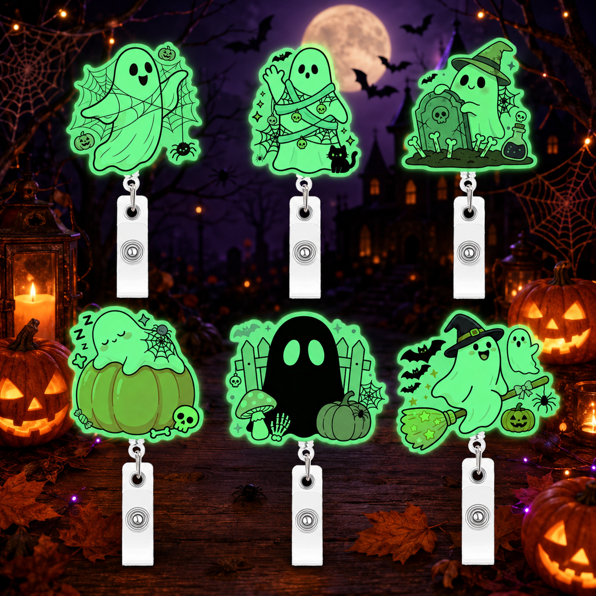 Cute Spooky ID Badge Holder for Nurses, Teachers & Healthcare Workers