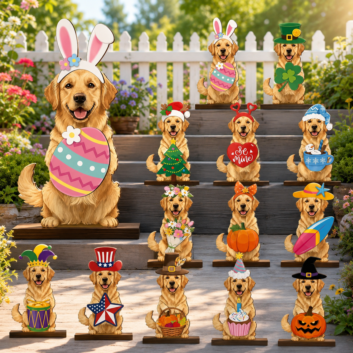 Interchangeable Seasonal Animal Wooden Decor – Magnetic Holiday Accessories