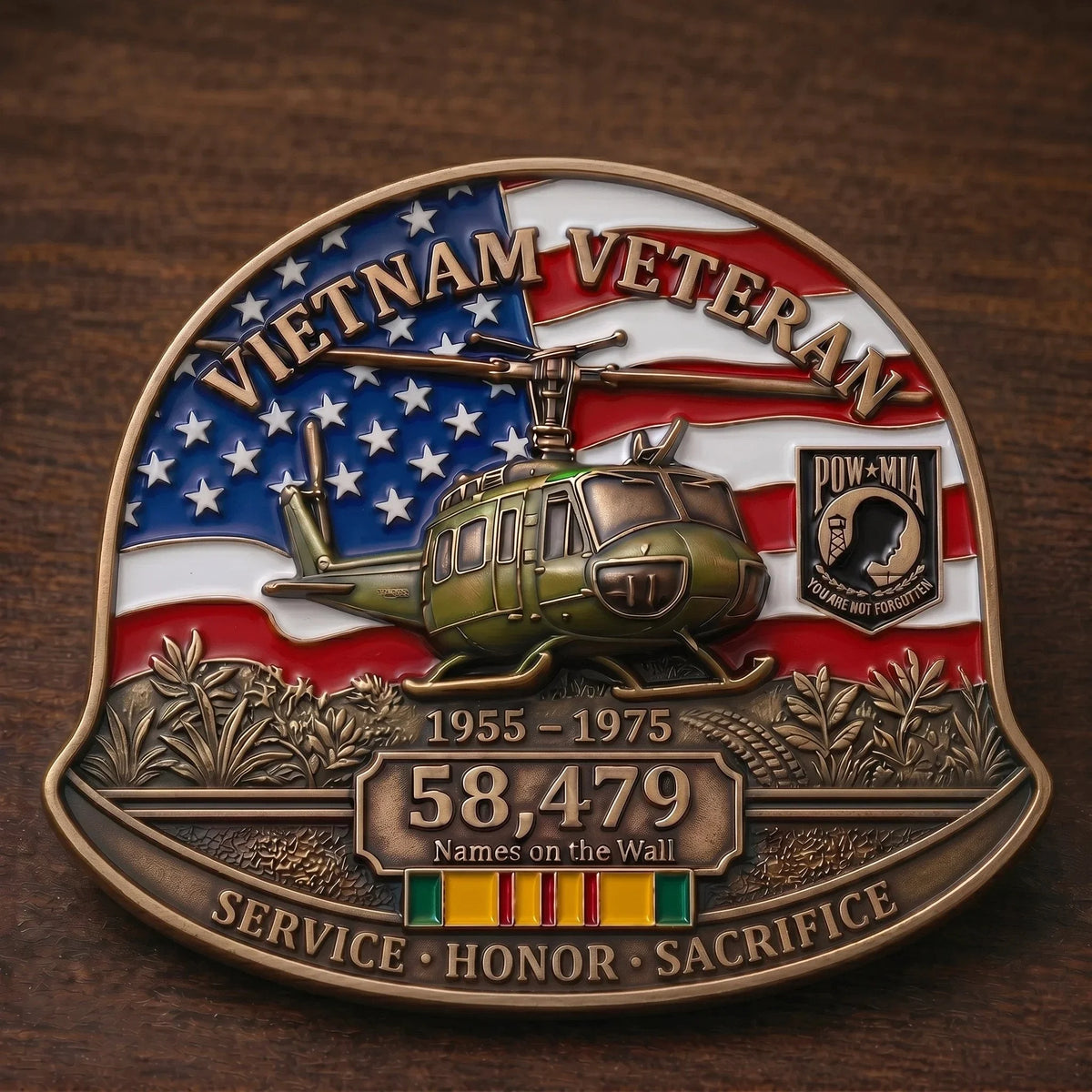 ❤️Last Day 50% OFF - 🎖️Vietnam Veteran M1 Helmet Tribute Challenge Coin