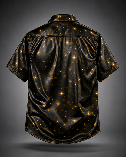 Breathable Silk Satin Christmas Leg Lamp Chest Pocket Hawaiian Shirt