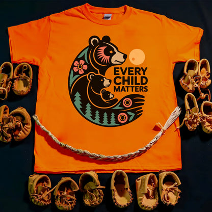 Sacred Bear Family Every Child Matters Orange Shirt Day Unisex T-shirt/Hoodie/Sweatshirt