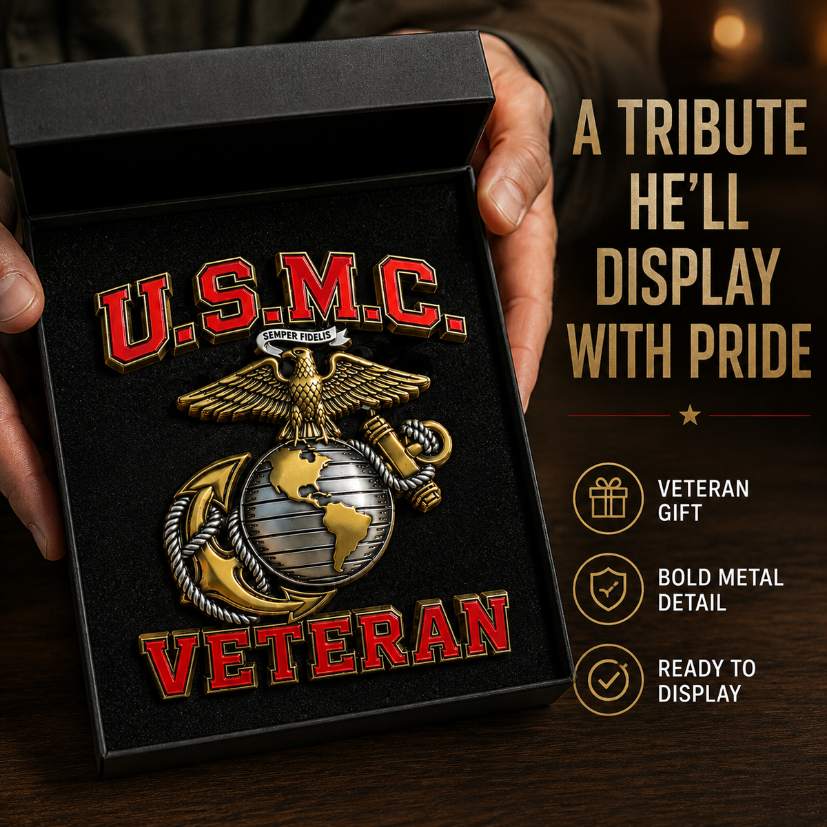🇺🇸 Last Day Promo: 49% OFF 🎖️U.S. Marine Corps Veteran Car Emblem Metal Badge🔥