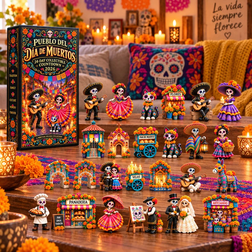 Pueblo del Día de Muertos 2026 – 24-Day Day of the Dead Collectible Countdown Calendar with 24 Unique Miniatures