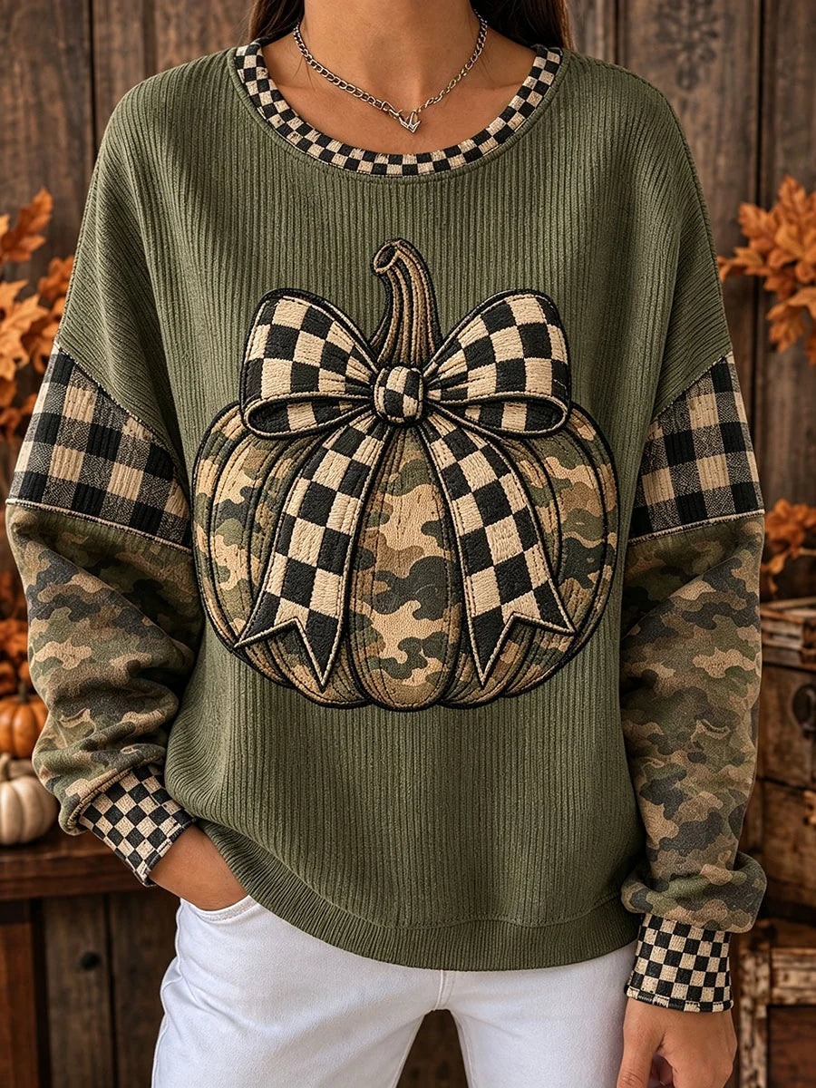 Women's Autumn Camouflage Pumpkin Sweatshirt