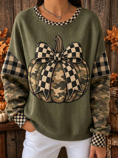 Women's Autumn Camouflage Pumpkin Sweatshirt