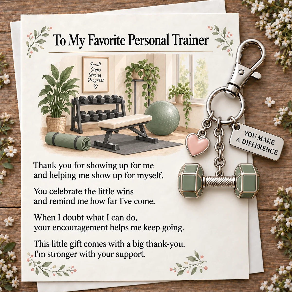 ✨ The "You Make a Difference" Appreciation Gift Set – Keychain & Greeting Card ✨