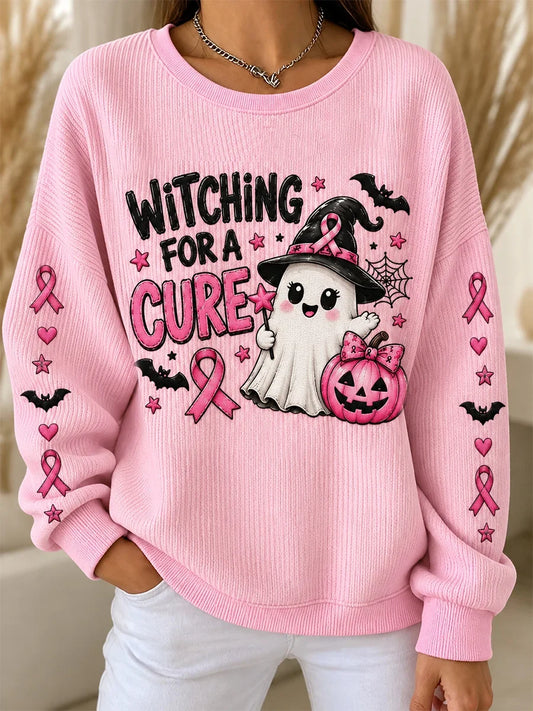 Women's Breast Cancer Print Sweatshirt