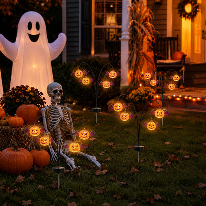 Halloween Solar-Powered Waving Pumpkin Stake Light – Solar Outdoor Garden Decorative Light