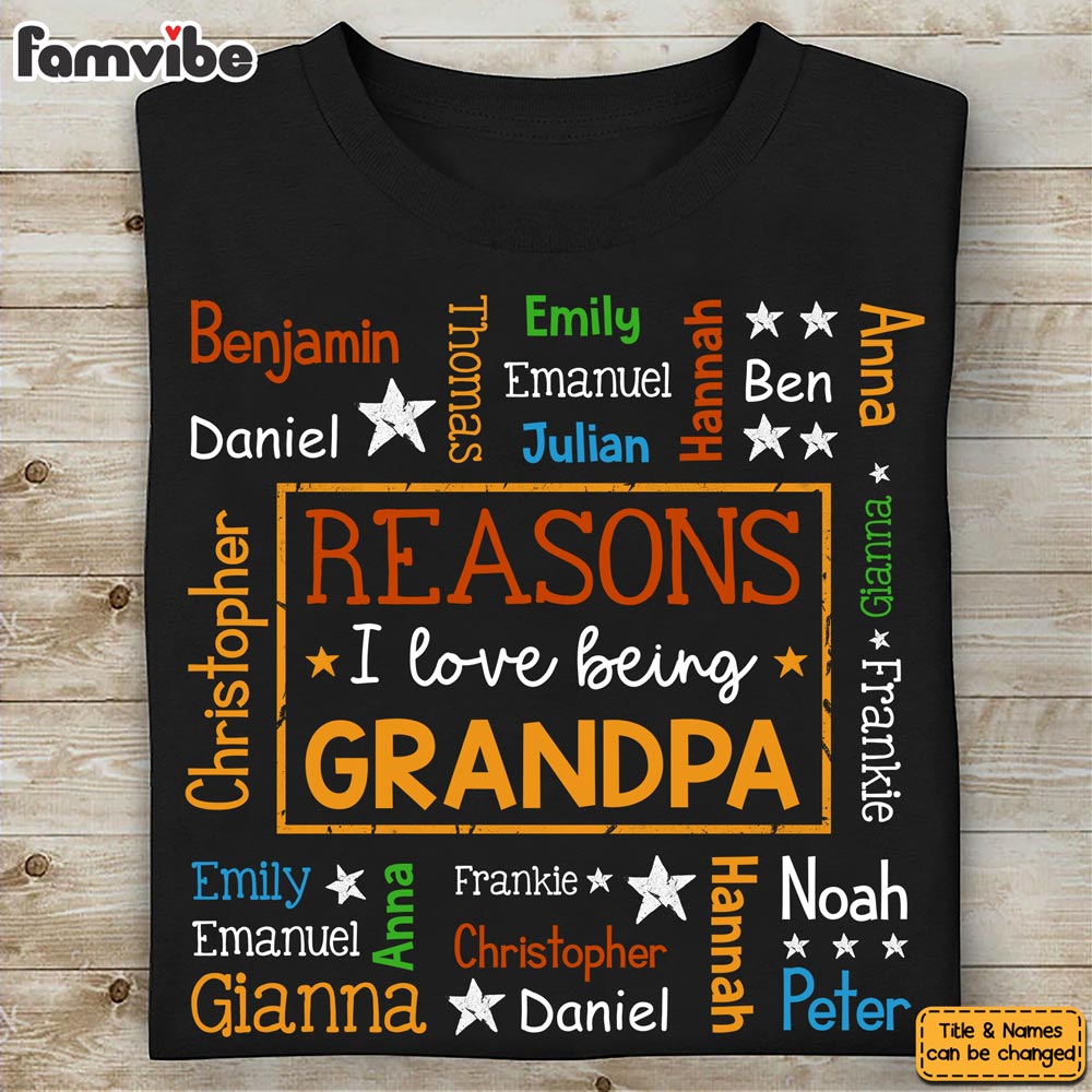 Personalisiertes Geschenk für Opa Gründe, warum ich es liebe, Word Art Shirt - Hoodie - Sweatshirt