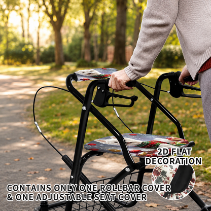 Reusable Walker Seat and Handle Cover Set – Adjustable 2D Decorative Walker Accessories