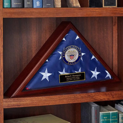 Personalized Army Flag Display Case - US Military Retirement & Burial Flag Case
