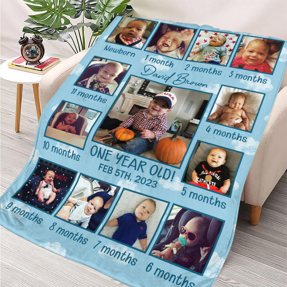 One Year Old Blanket - Personalized Blanket