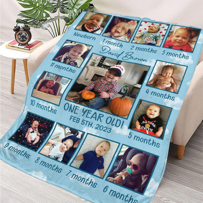 One Year Old Blanket - Personalized Blanket