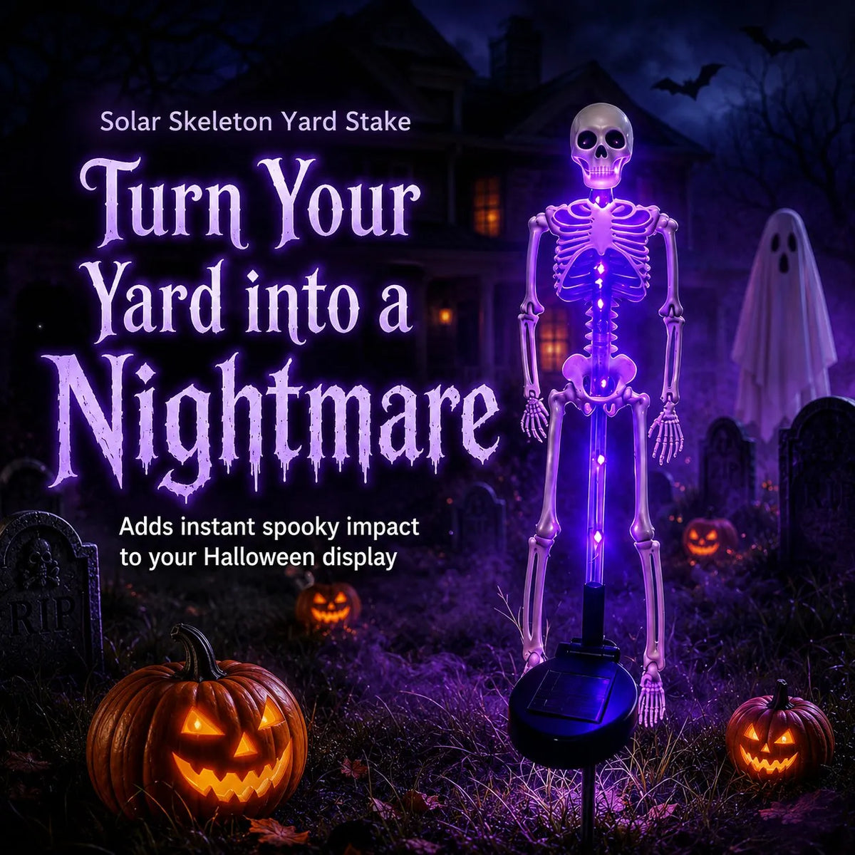 Solar Skeleton Yard Stake Light – Waterproof LED Halloween Outdoor Decoration