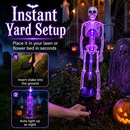 Solar Skeleton Yard Stake Light – Waterproof LED Halloween Outdoor Decoration
